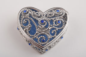 Boîte décorative coeur bleu