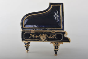 Grand piano bleu foncé