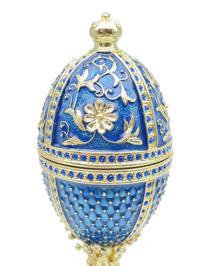 Blue Faberge Egg with doves trinket box Faberge Egg Keren Kopal
