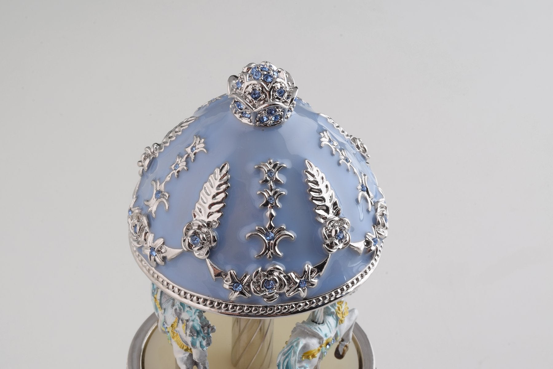 Keren Kopal Light Blue Musical Carousel Faberge Egg  124.00