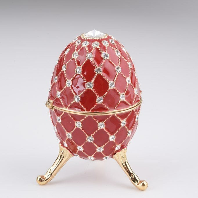 Keren Kopal Red Faberge Egg Trinket Box Decorated with Swarovski Crystals  89.75