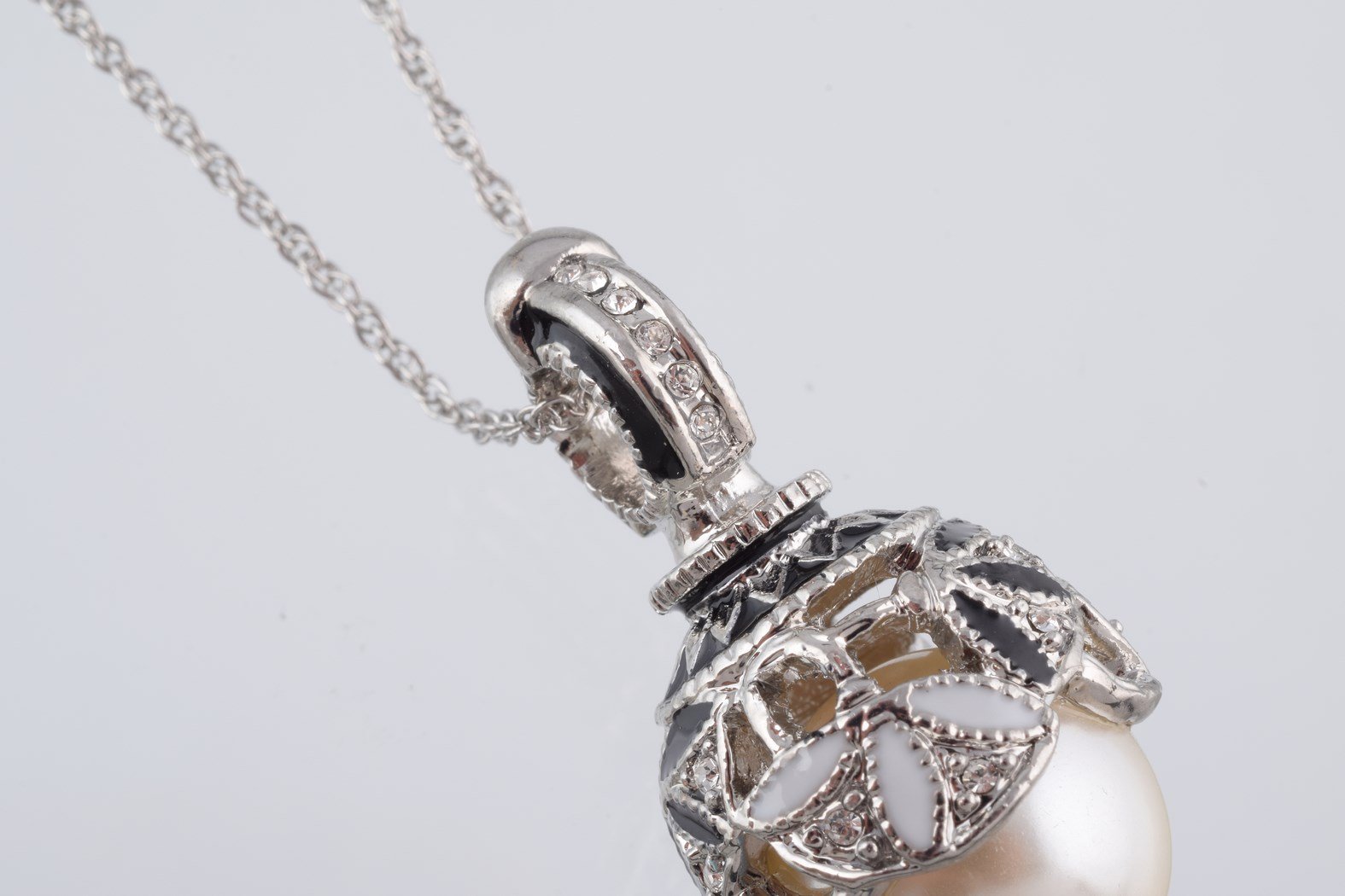 Keren Kopal Silver & Black Pearl Egg Pendant Necklace  39.00