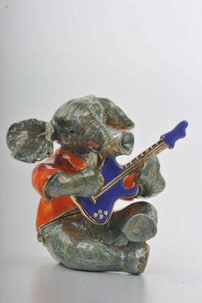 Keren Kopal Elephant Playing a Purple Guitar trinket box 83.50