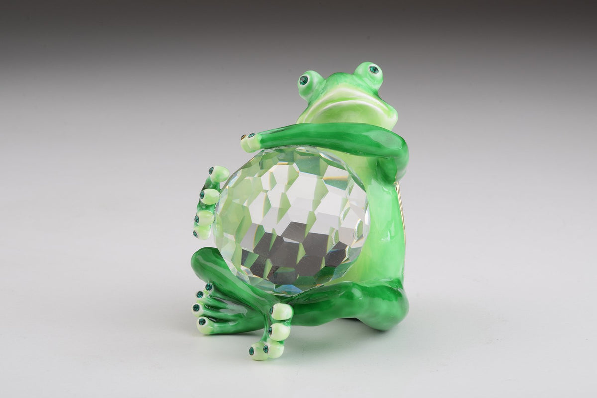 Keren Kopal Green Frog with Crystal Ball trinket box 104.00