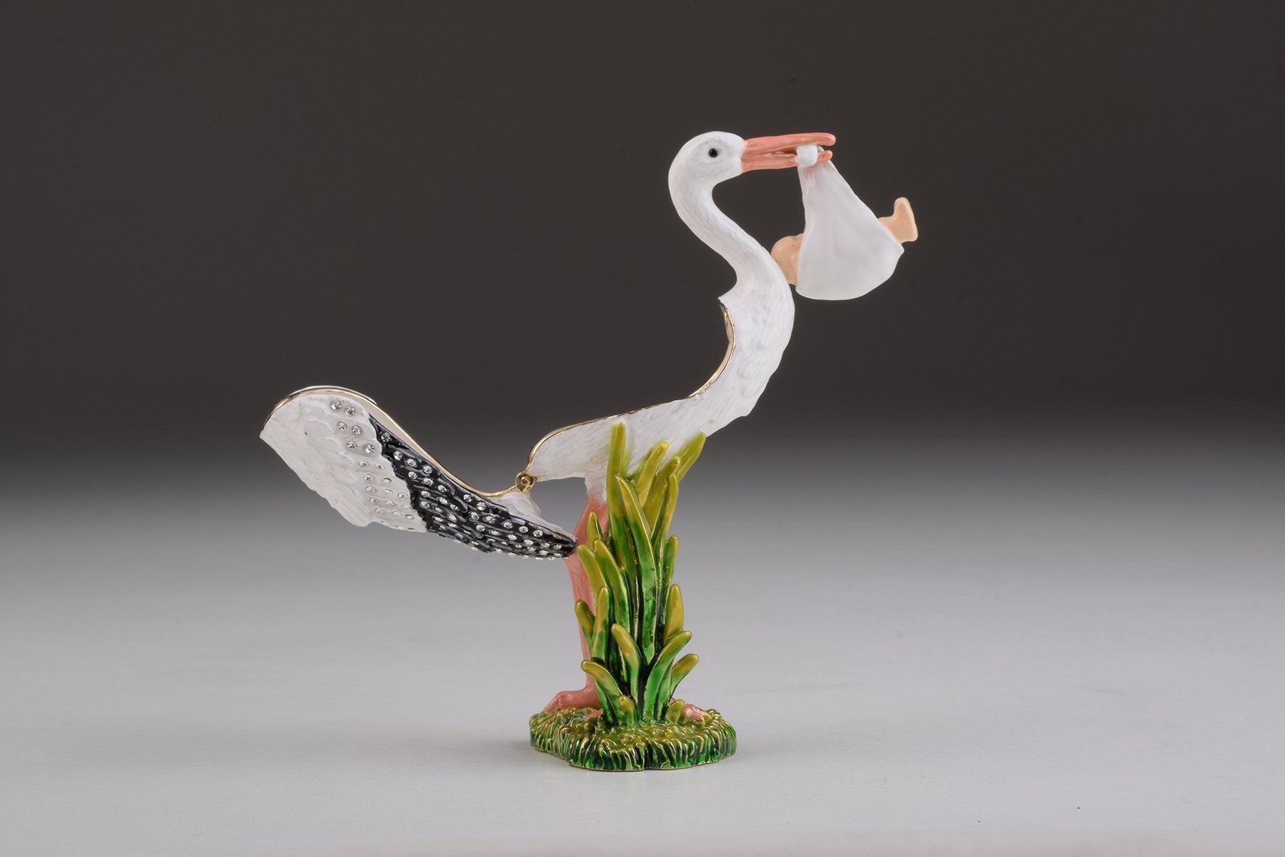 Keren Kopal White Stork Carring a Baby trinket box 99.00